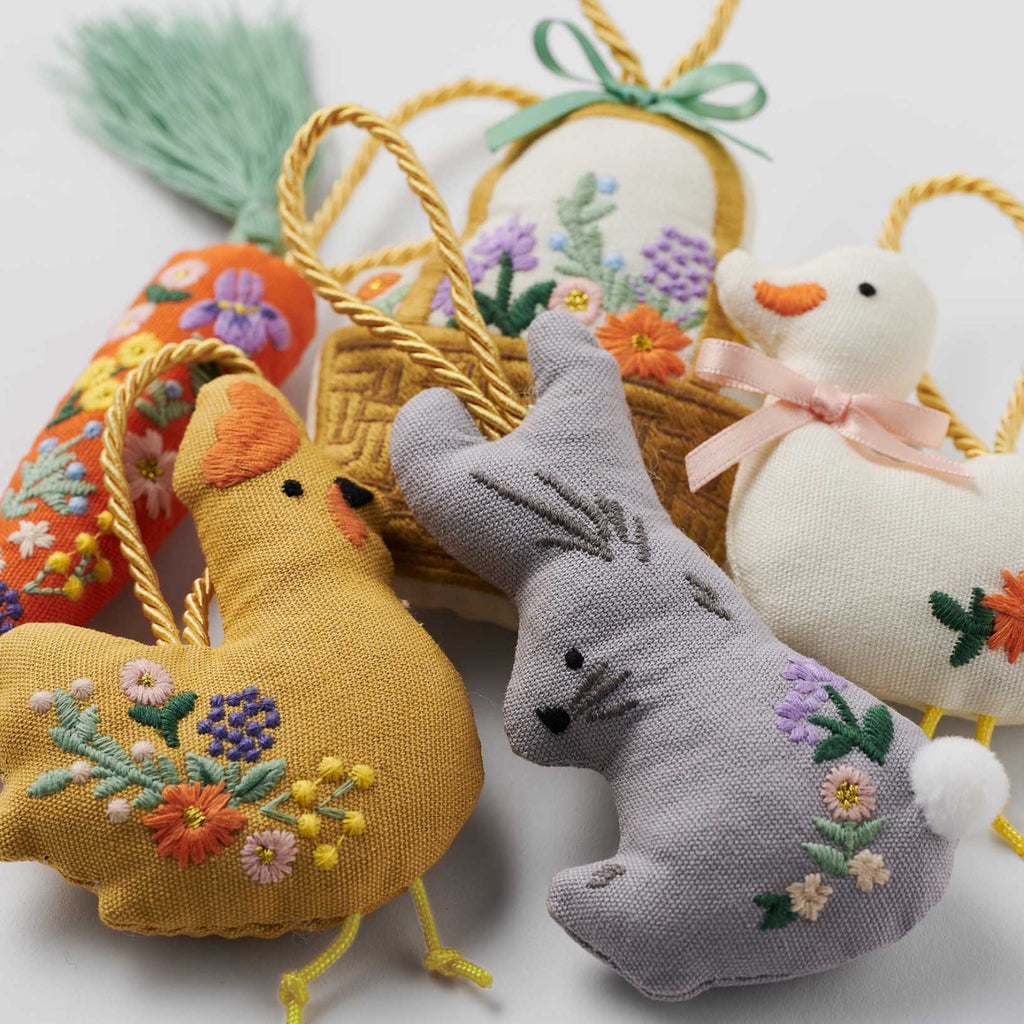 Rifle Paper Co. - Spring Farm Embroidered Ornament Set of 5