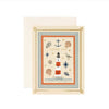 Greeting card with nautical design elements on a white background