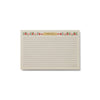 Rectangular notepad with floral design and text on a white background