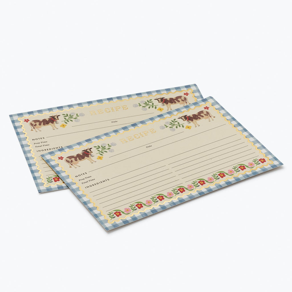 Two recipe cards with horse illustrations on a white background