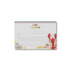 Recipe card with a lobster design on a white background