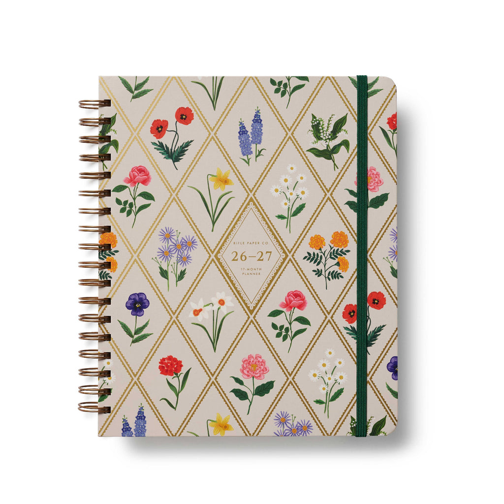 Notebook with floral pattern on a white background