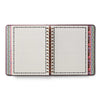 Open notebook with colorful边际设计 on a white background