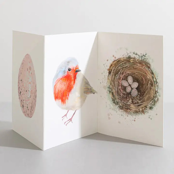 Robin Bird Nature Lover Concertina Card