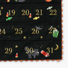 Halloween-themed hanging countdown calendar with gold numbers and festive illustrations.