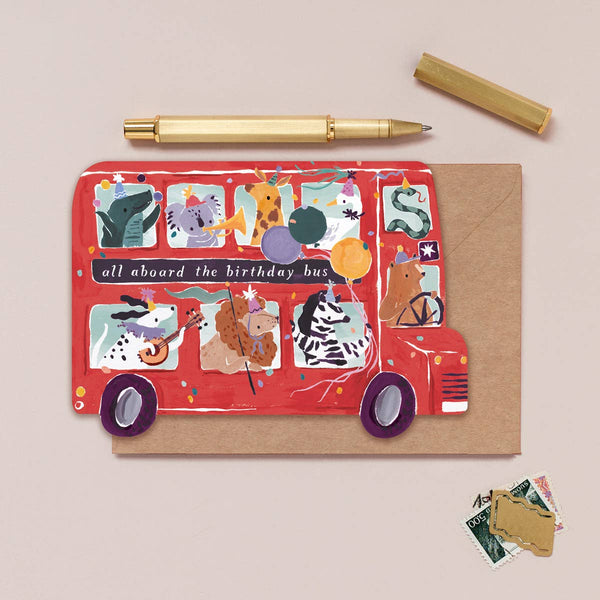 Sister Paper Co. - Party Bus Kids Birthday Card 