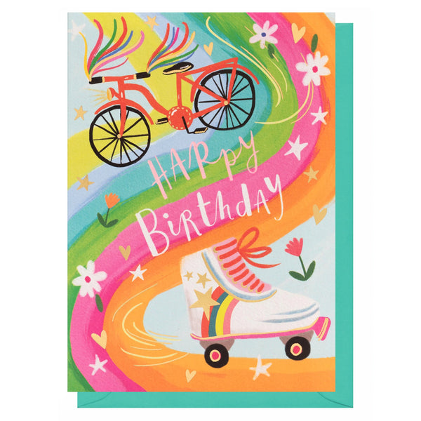 Louise Tiler Skates & Bike Birthday Card