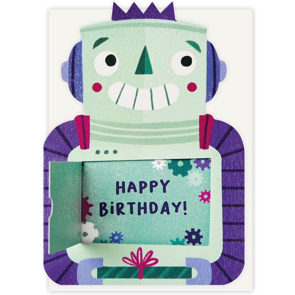 Stormy Knight Smiley Robot Birthday Card