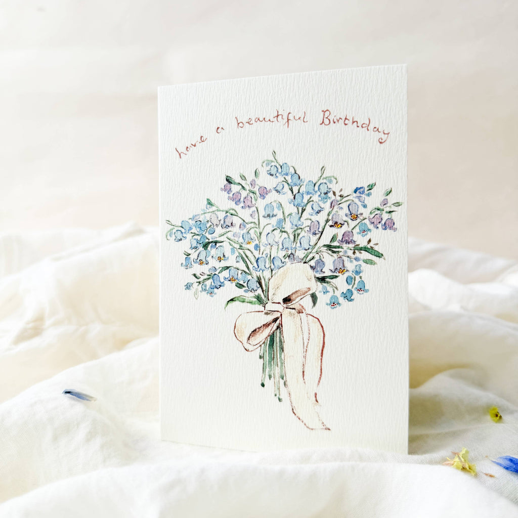 Greeting card with floral design and 'Have a beautiful Birthday' text on a white background