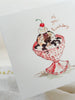 Greeting card with a illustration of a sundae and 'It's your birthday' text on a white background.
