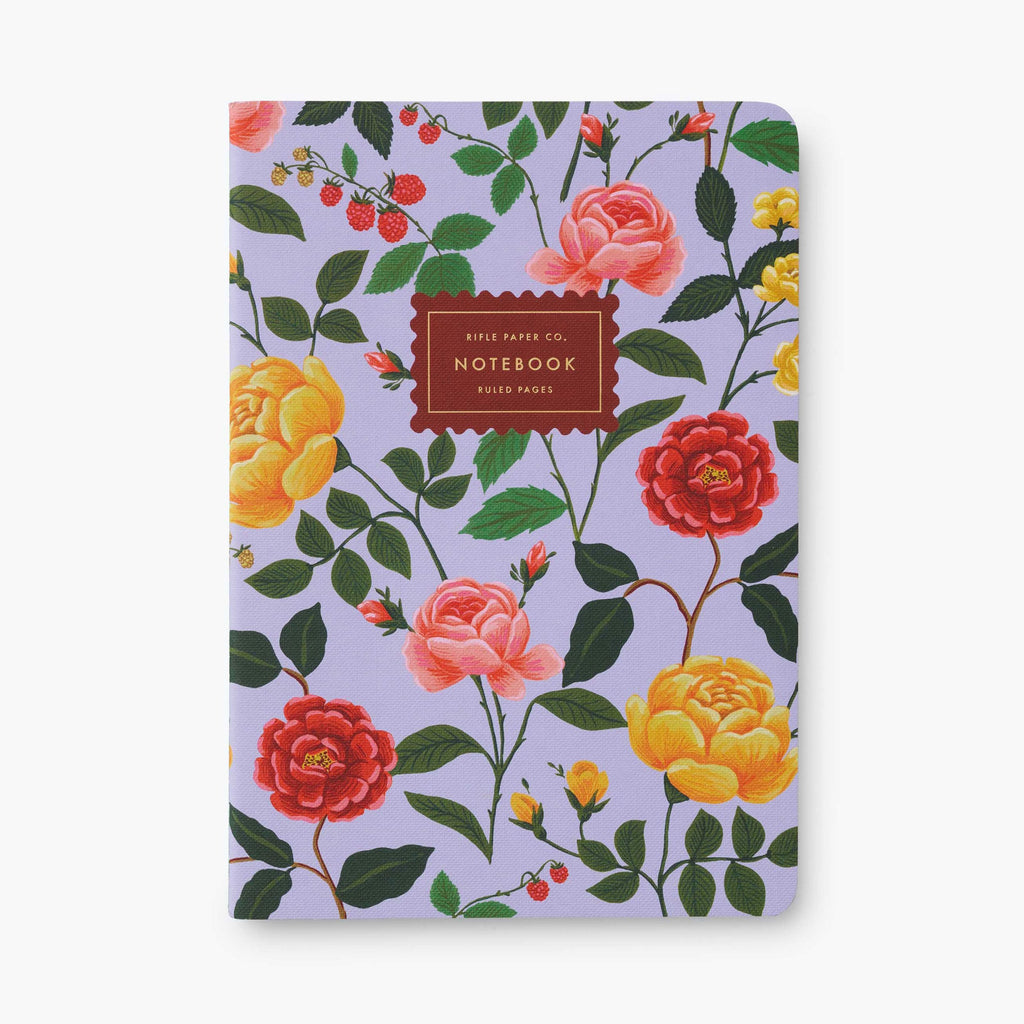 Rifle Paper Co. Set of 3 Stitched Notebooks - Roses