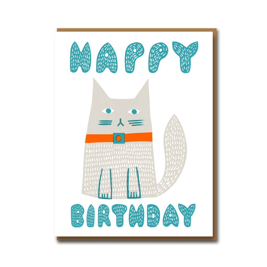 Sukie Birthday Cat Letterpress Card