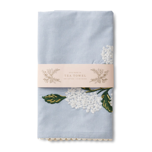 Rifle Paper Co. Tea Towel - Embroidered Hydrangea
