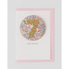 The Charming Press - Age 7 Birthday Badge Card - Liberty Michelle fabric
