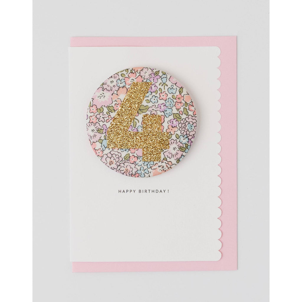 The Charming Press - Birthday Badge Age 4 - Liberty Michelle Fabric