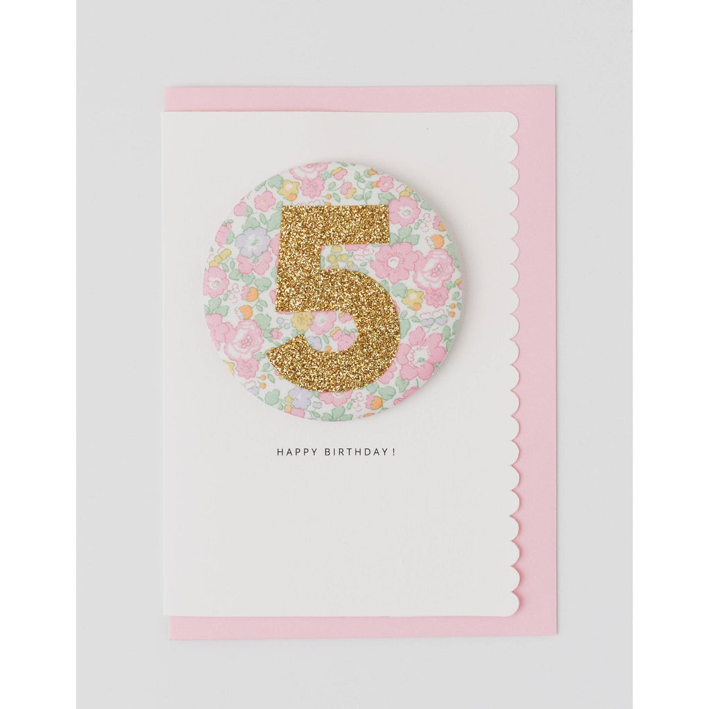 The Charming Press - Birthday Badge Age 5 - Liberty Betsy Ann Fabric