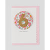 The Charming Press - Birthday Badge Age 6 - Liberty Betsy Pink fabric
