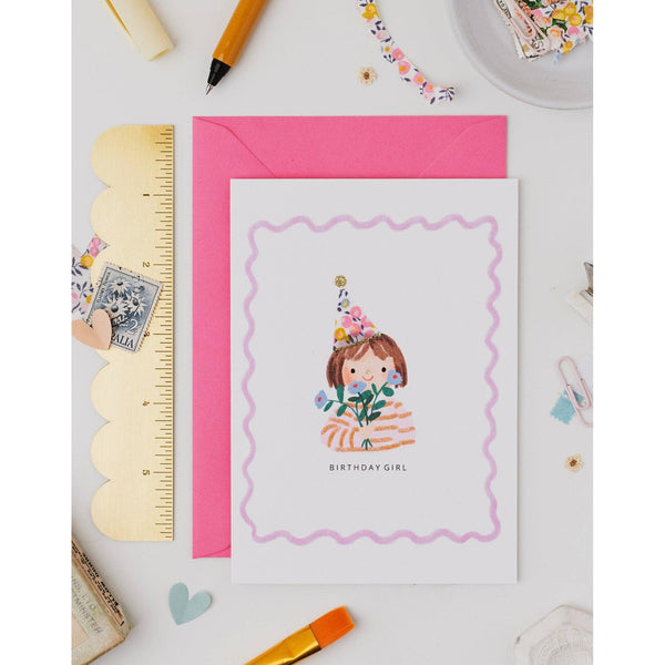 The Charming Press - Birthday Girl Card - Liberty Wiltshire Bud Fabric