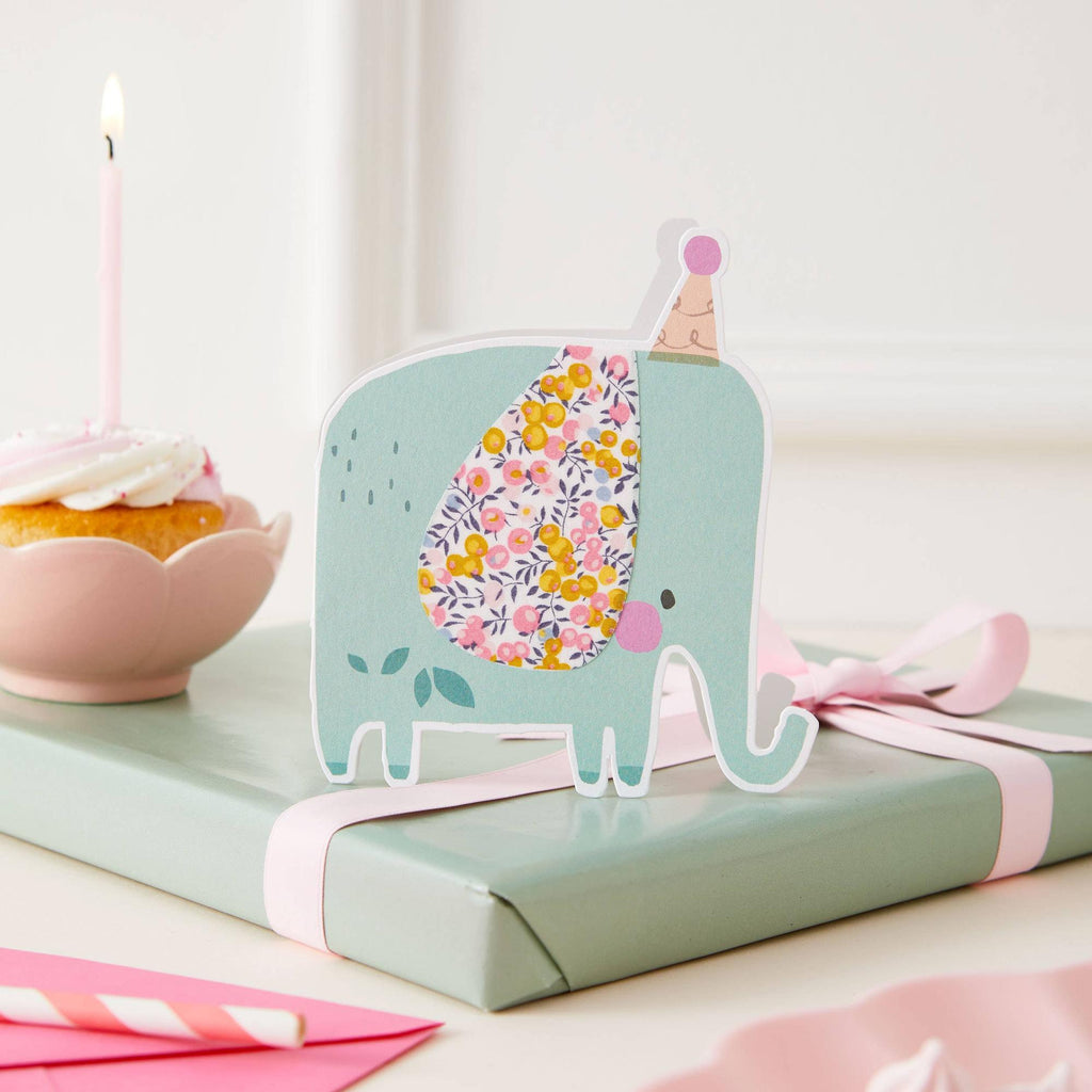 The Charming Press - Elephant Die Cut Card - Wiltshire Bud Fabric