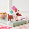The Charming Press - Sausage Dog Die Cut Card - Wiltshire Bud Liberty Fabric