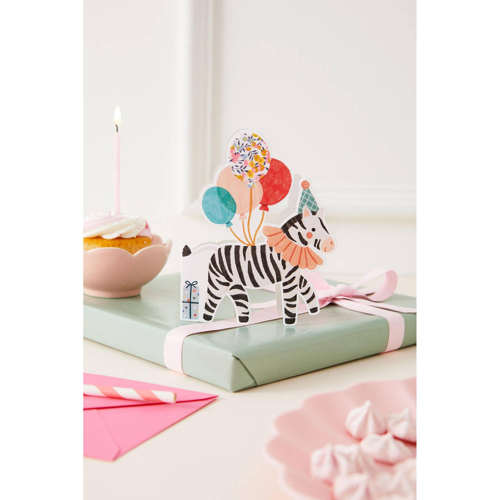 The Charming Press - Zebra Die Cut Card - Wiltshire Bud Liberty Fabric 