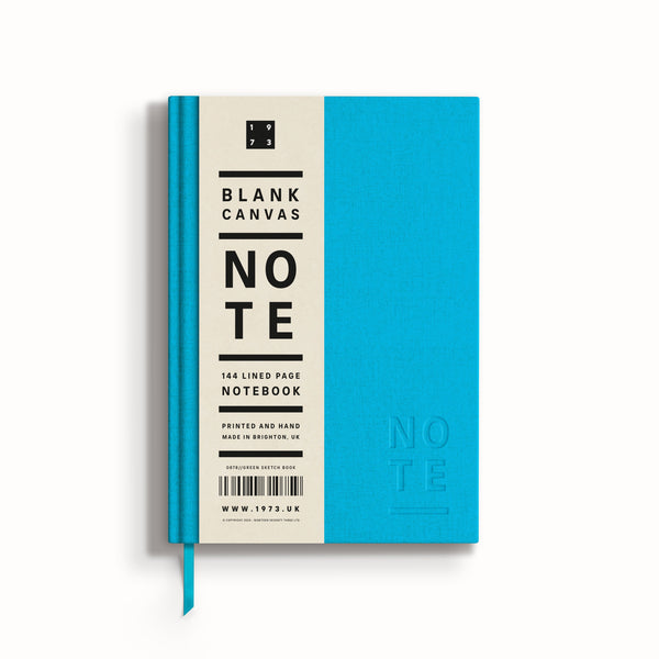 1973 Blank Canvas Turquoise A5 Lined Notebook