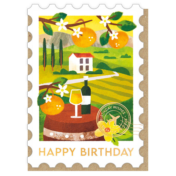 Stormy Knight Tuscany Stamp Birthday Card
