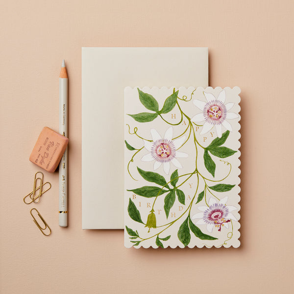Wanderlust Paper Co. Passionflower Happy Birthday Card