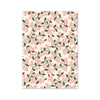 Notebook with pink floral pattern on a white background