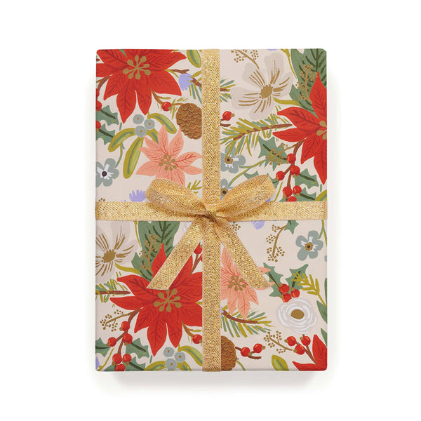 Rifle Paper Co. Poinsettia Christmas Gift Wrap