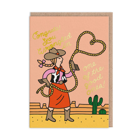 Ohh Deer Wrangled A Good One Engagement Card