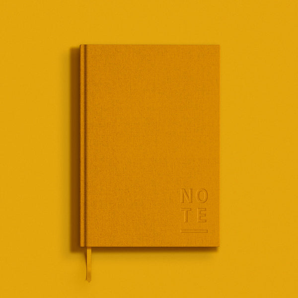 1973 Blank Canvas Yellow A5 Lined Notebook