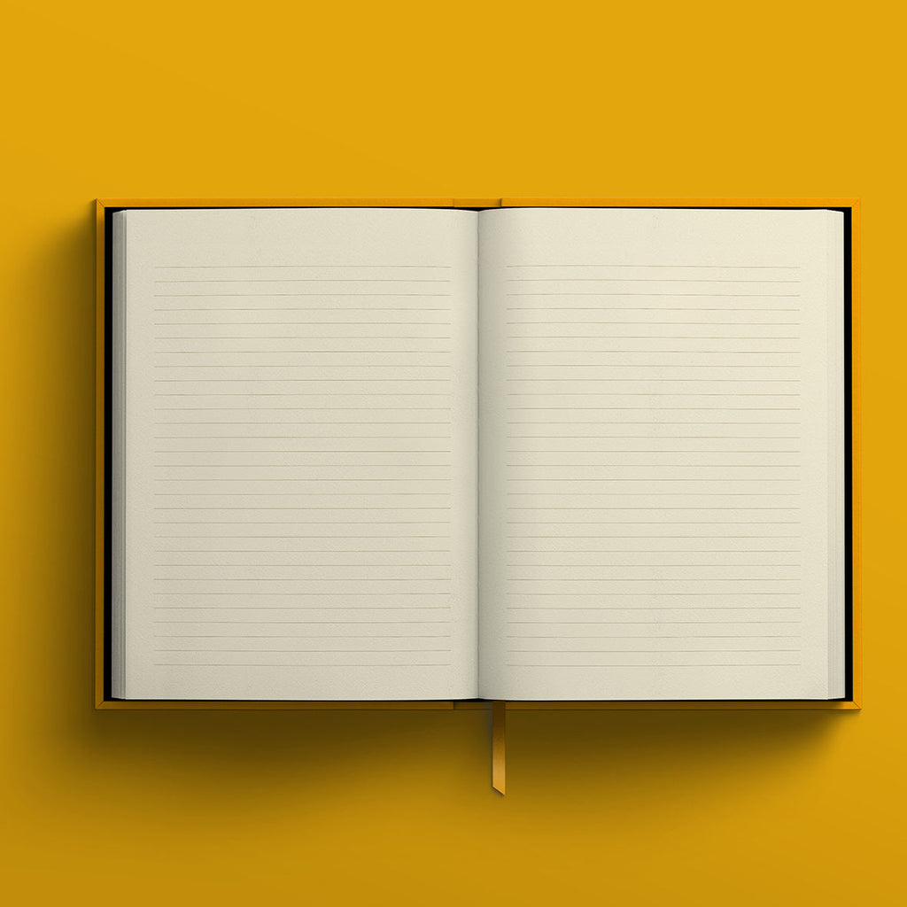 1973 Blank Canvas Yellow A5 Lined Notebook