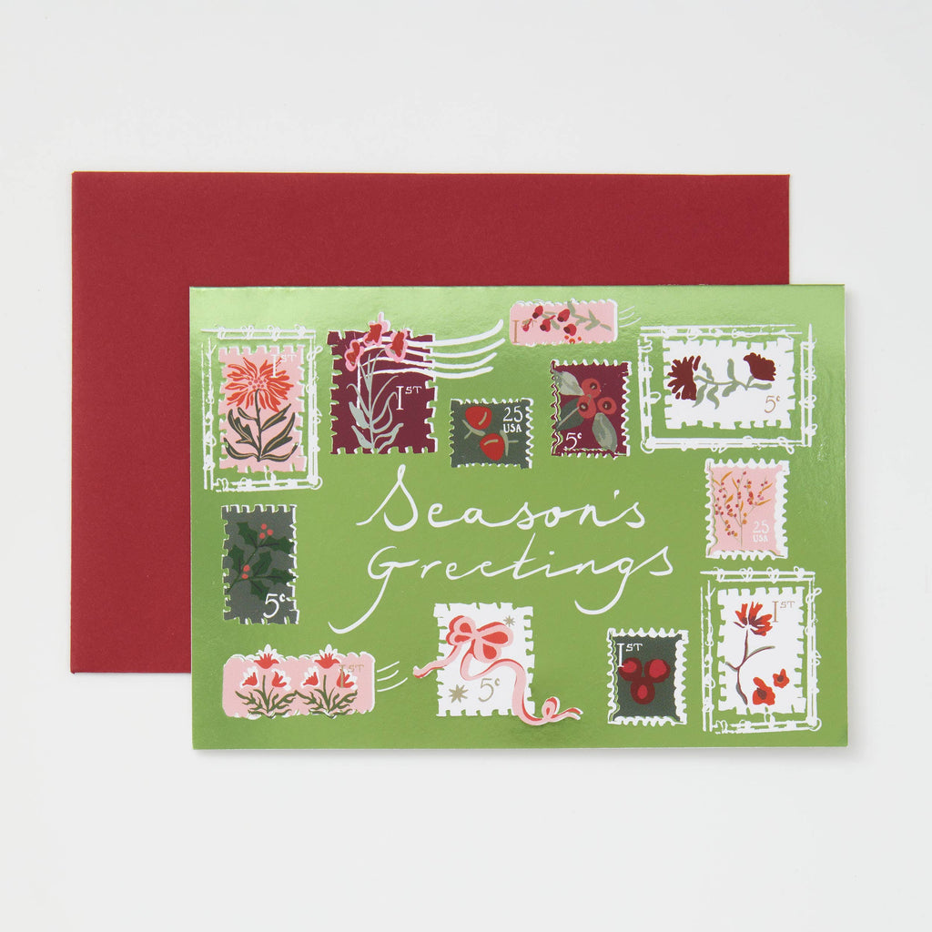Type and Story - Season's Greetings (Green) Christmas Card 