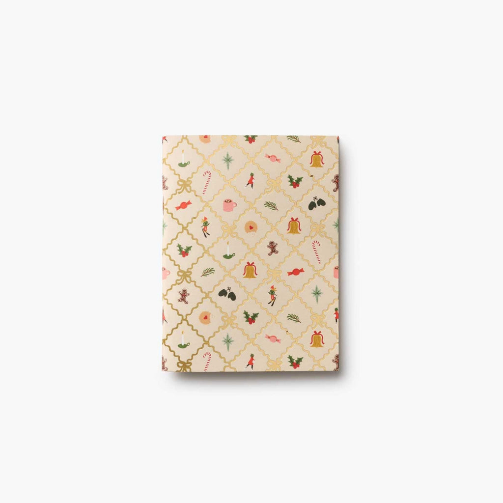 Notebook with decorative cover pattern on a white background