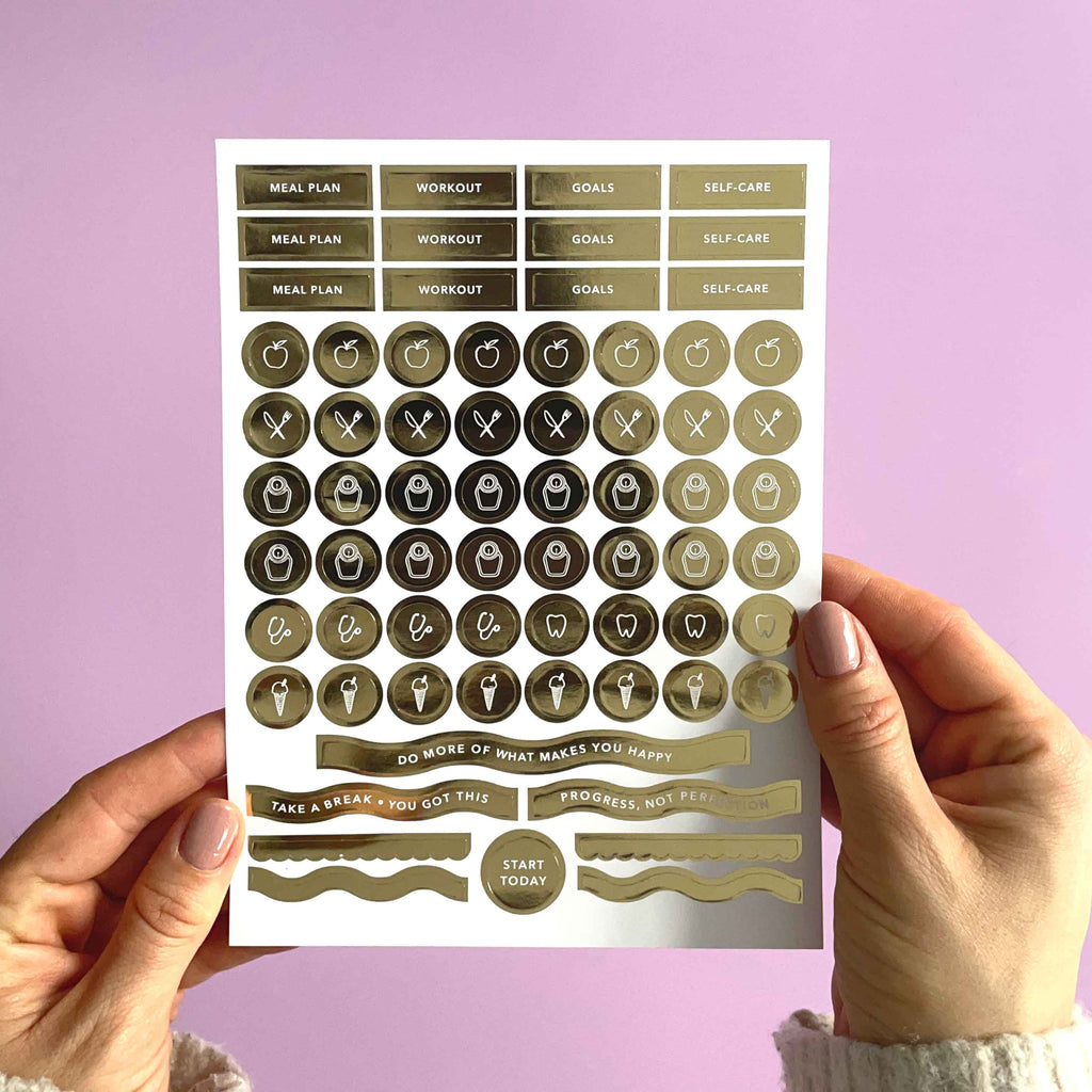 Blush And Gold - Fitness Sticker Pack (3 sheets)