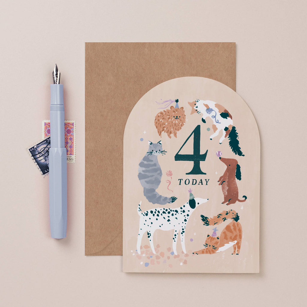 Sister Paper Co. - Age 4 Birthday Card