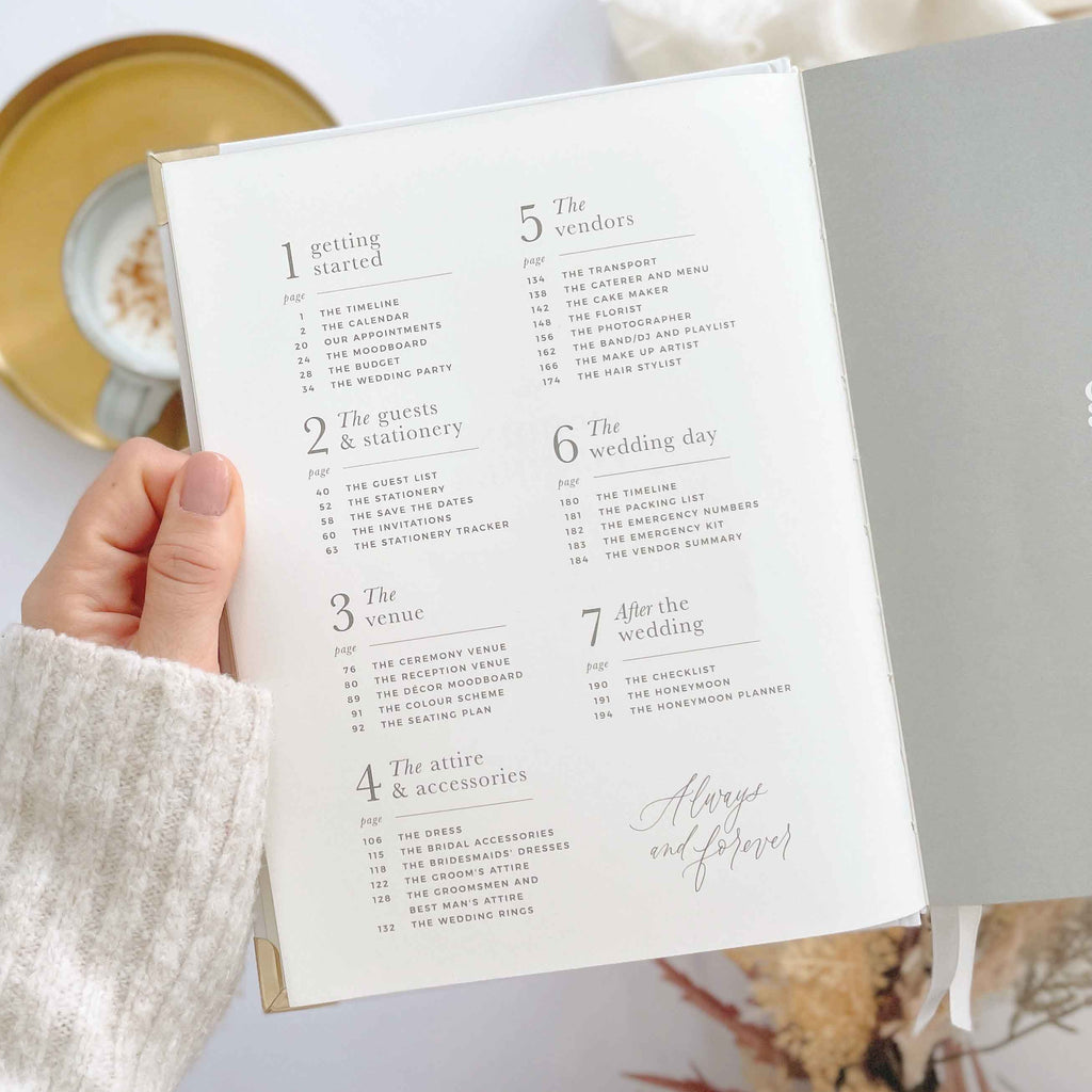 Blush And Gold - Luxury Wedding Planner Book - White