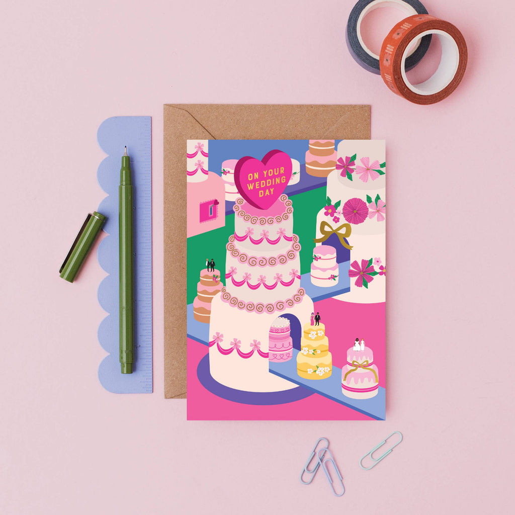 Mifkins - Isometric Wedding Cake Card