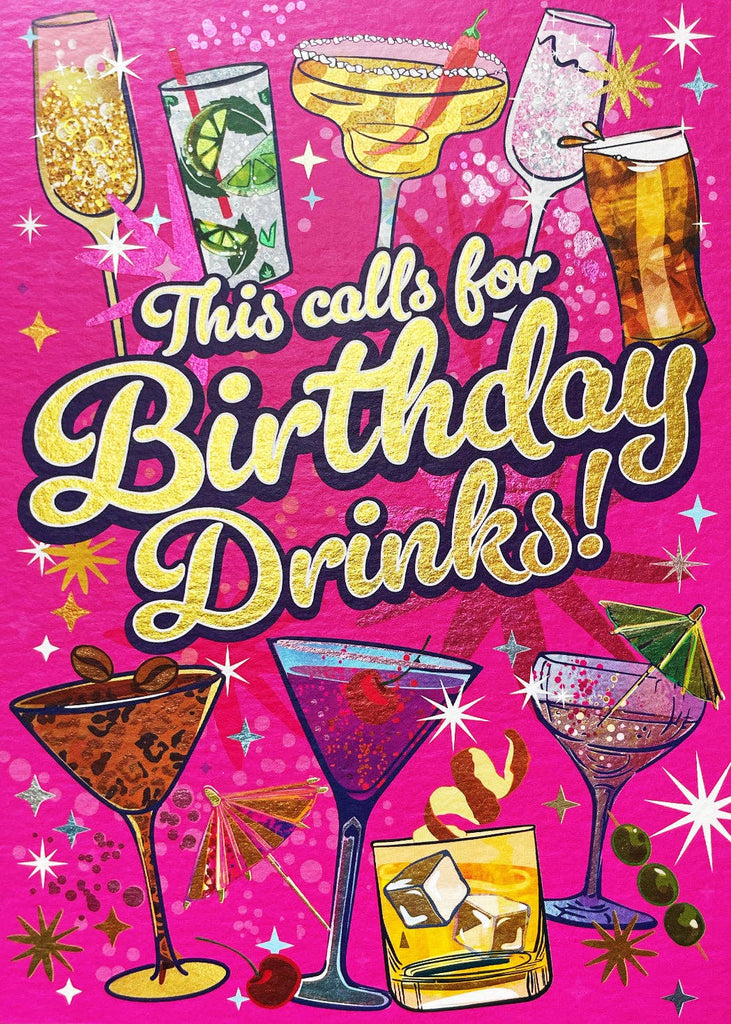 Cath Tate Cards - Birthday Drinks Card