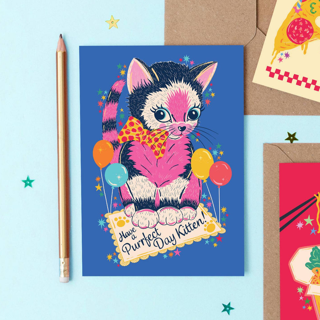 Cath Tate Cards - Purrfect Kitten Birthday Card