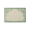 Recipe card with green floral border on a white background