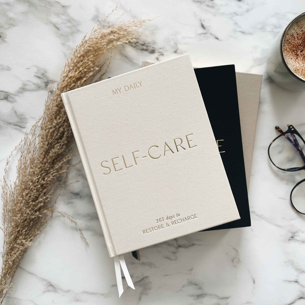 Blush And Gold - My Daily Self-Care (Almond) Reflection & Gratitude Journal