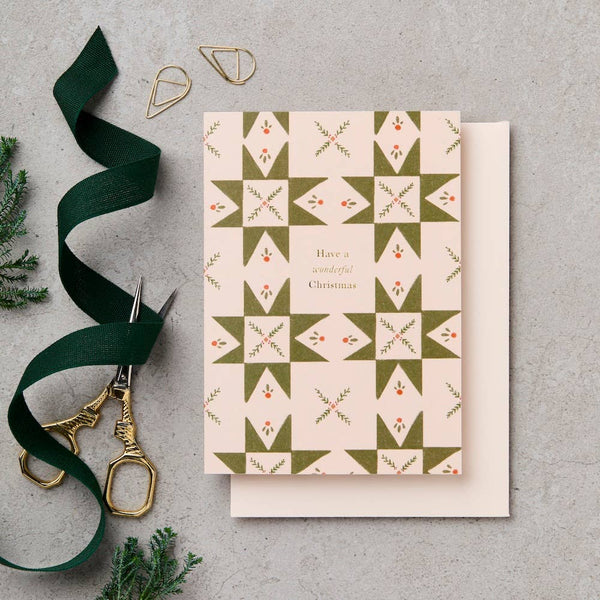 Katie Leamon - Have A Wonderful Christmas Quilt Green Card