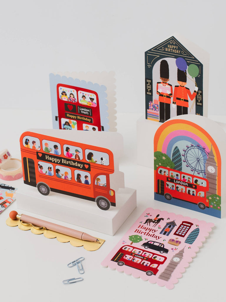 Mifkins - London Bus Die-Cut Birthday Card