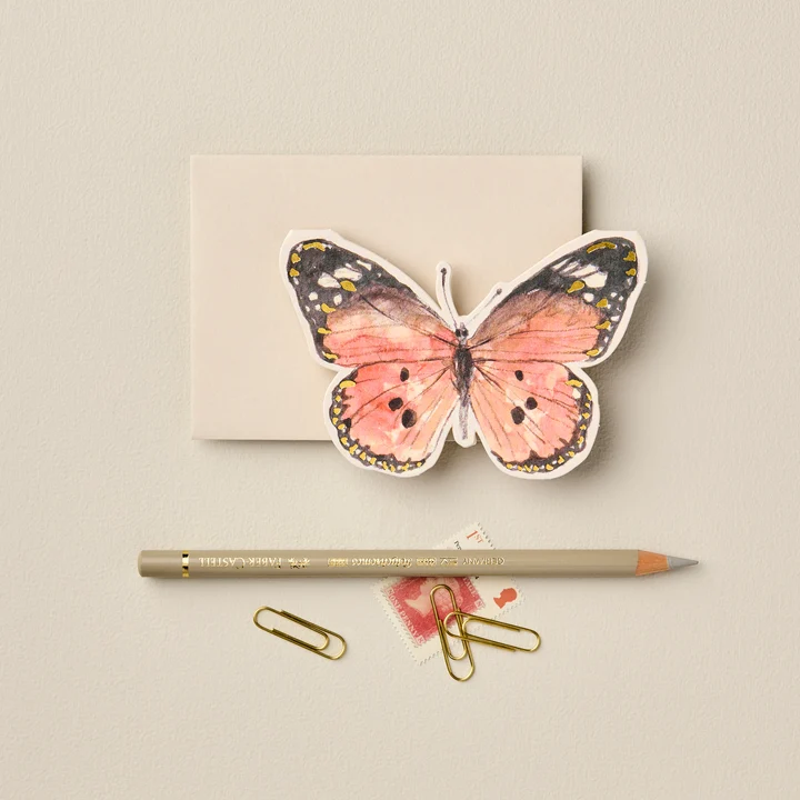 Wanderlust Paper Co. Orange Butterfly Mini Card