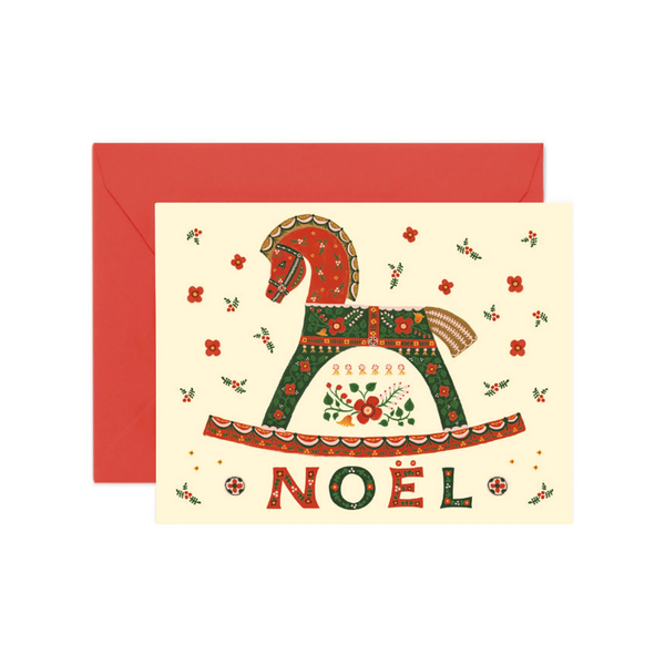 Rifle Paper Co. - Noel Rocking Horse Christmas Card