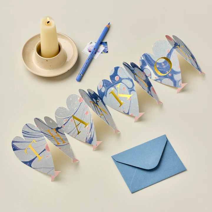 Wanderlust Paper Co. Heart Concertina 'Thank You' Mini Card