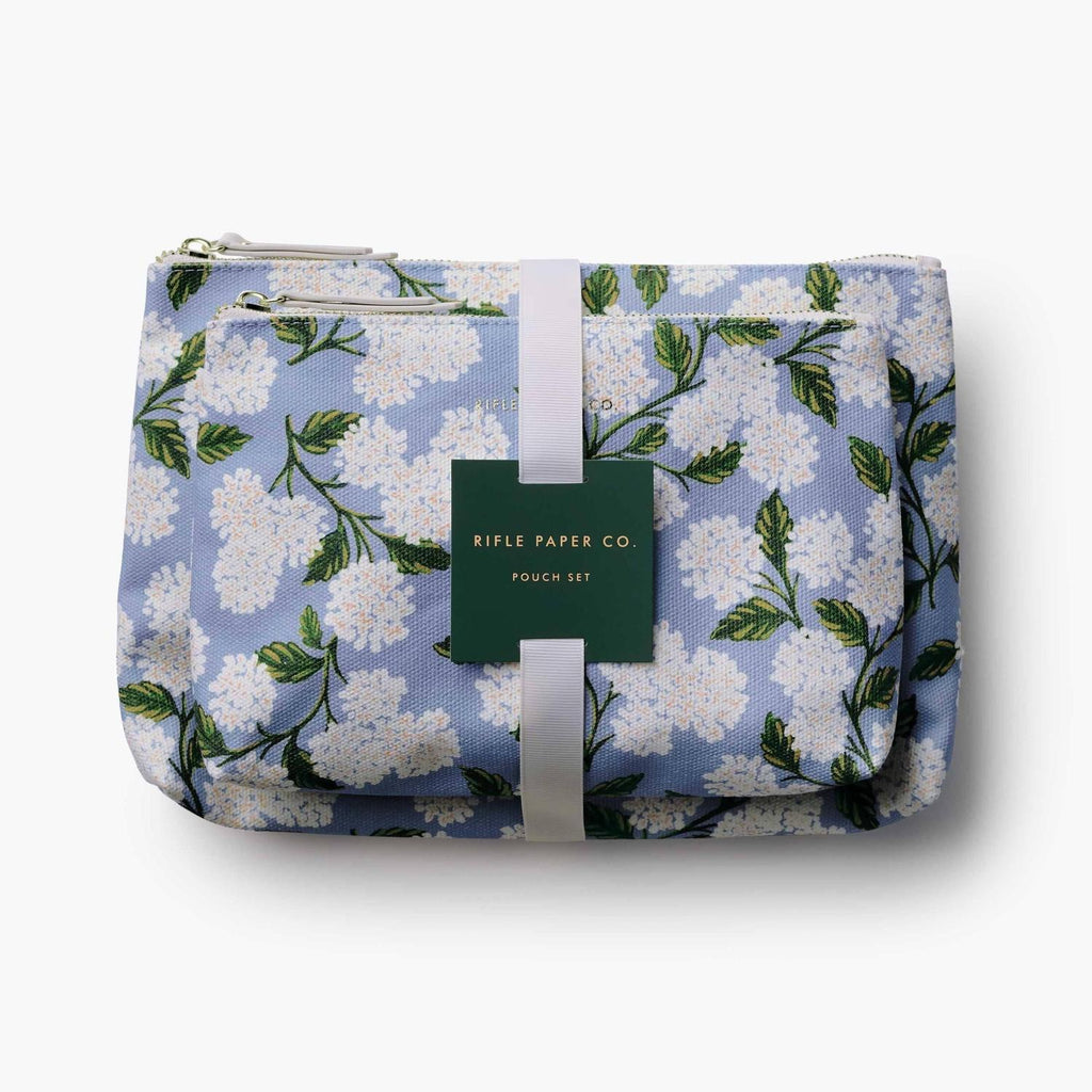 Rifle Paper Co - Hydrangea Zippered Pouch Set