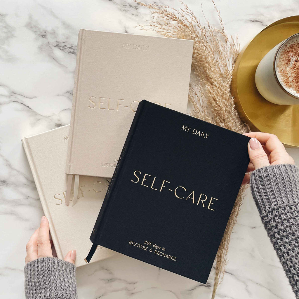 Blush And Gold - My Daily Self-Care (Almond) Reflection & Gratitude Journal